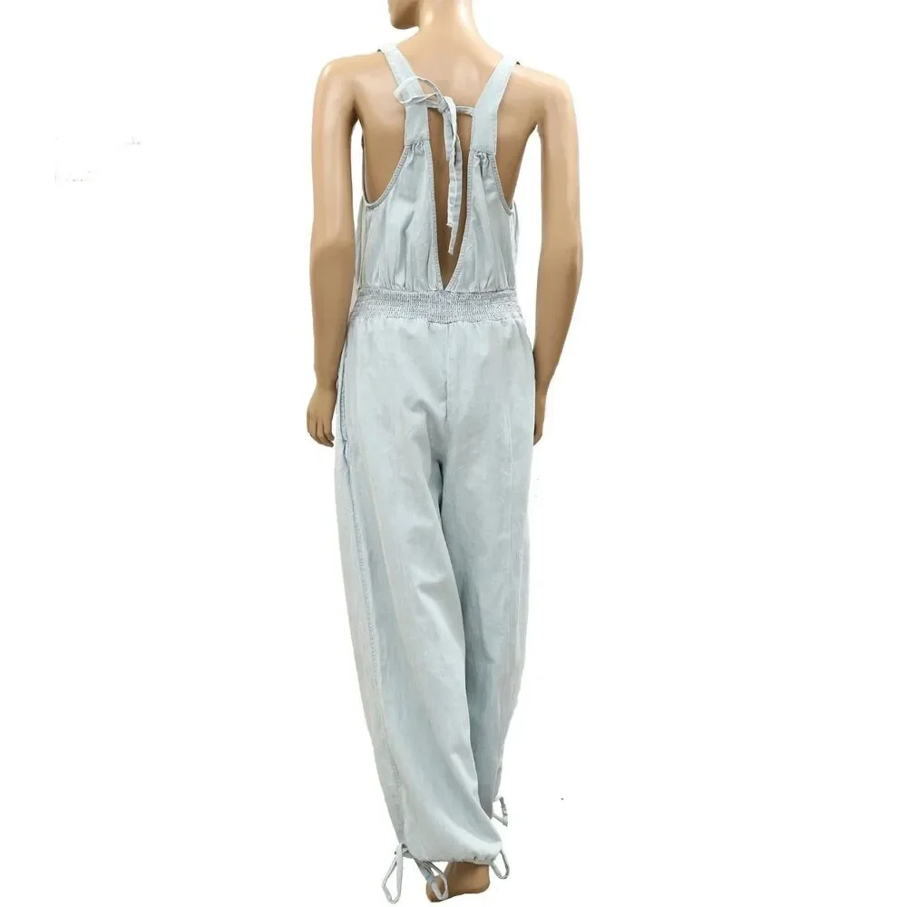 Free People We The Free Vintage Heirloom One-Piece Jumpsuit Smocked L 287986